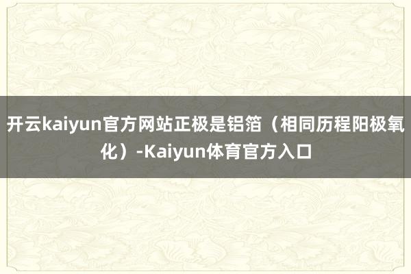 开云kaiyun官方网站正极是铝箔（相同历程阳极氧化）-Kaiyun体育官方入口