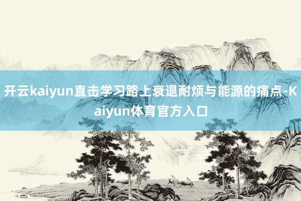 开云kaiyun直击学习路上衰退耐烦与能源的痛点-Kaiyun体育官方入口